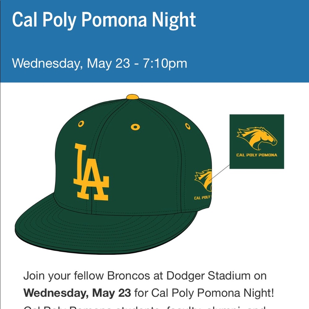 Dodger hat, Cal Poly Pomona